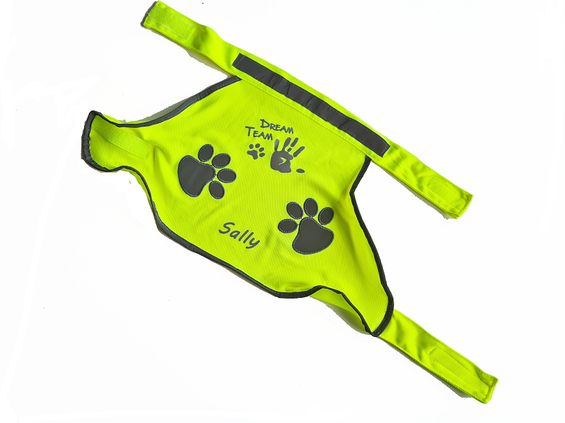Hunde-Warnweste klein inkl. Wunschmotiv und Name in 3 Größen Hunde-Warnweste klein inkl. Wunschmotiv und Name in 3 Größen